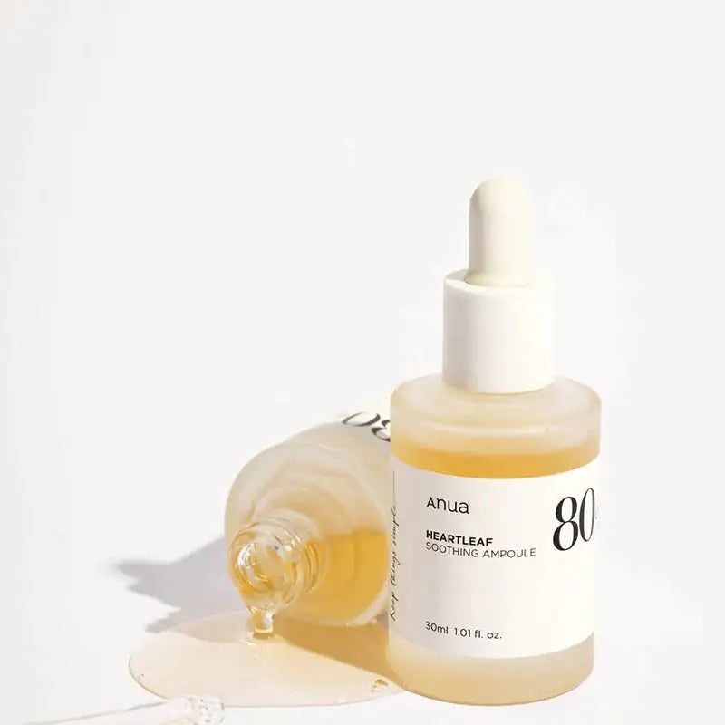 Anua Heartleaf 80% Moisture Soothing Ampoule Anua hartleaf-ampul 80% vocht, bruin flesje met transparante drager