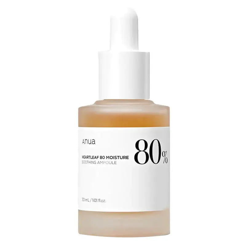 Anua Heartleaf 80% Moisture Soothing Ampoule Anua hartleaf-ampul 80% vocht, bruin flesje met witte pomp