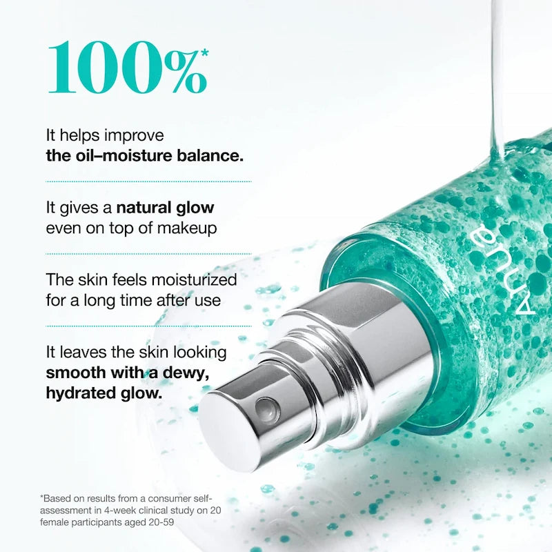 Anua PDRN Hyaluronic Acid Hydrating Capsule Mist - verbetert de olie-vochtbalans, geeft een natuurlijke glow over make-up en langdurige dewy hydratatie