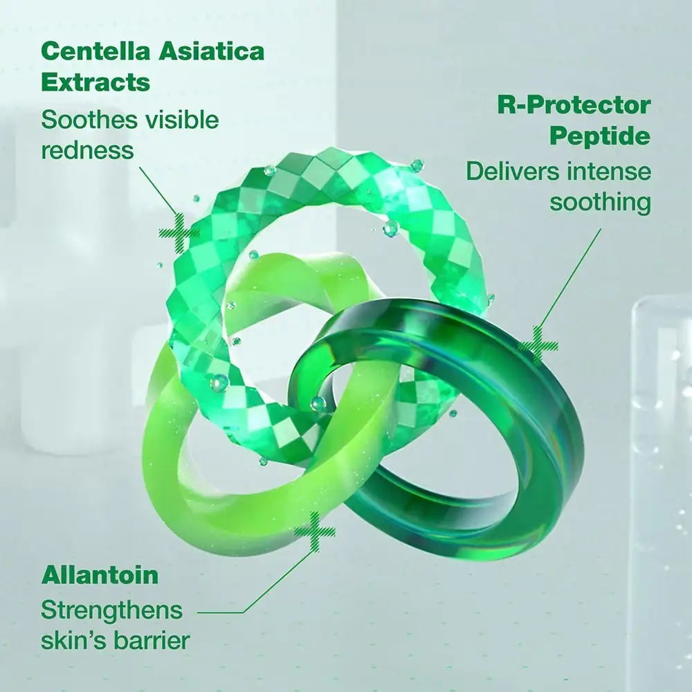 Dr. Jart+ Cicapair Intensive Soothing Repair Cream Cicapair ingrediëntenillustratie met groene ringen en druppelvormen