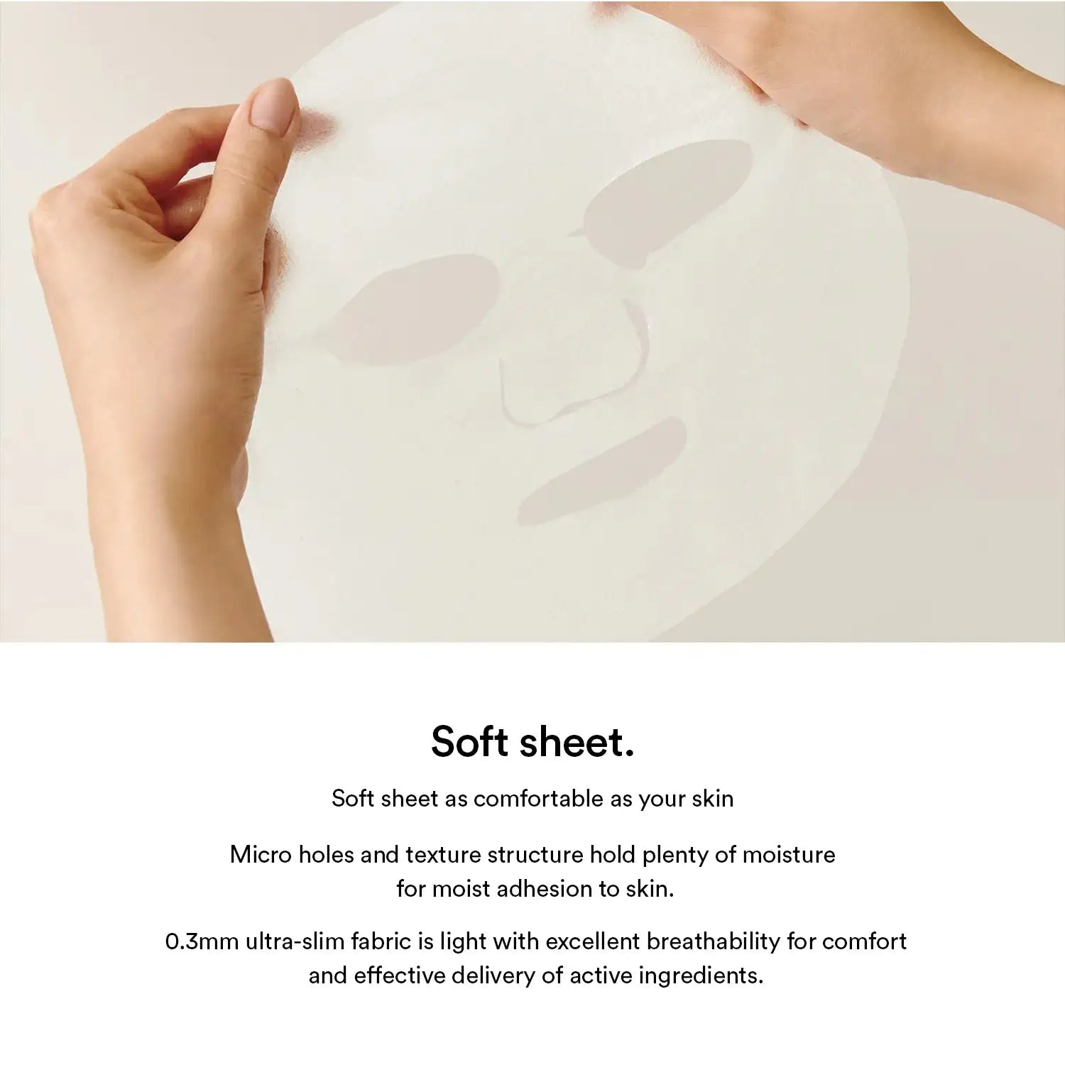 Abib Abib Jericho Rose Firming Sheet Mask Daily Pick Sheetmasker op het gezicht, hand legt het masker voorzichtig vast