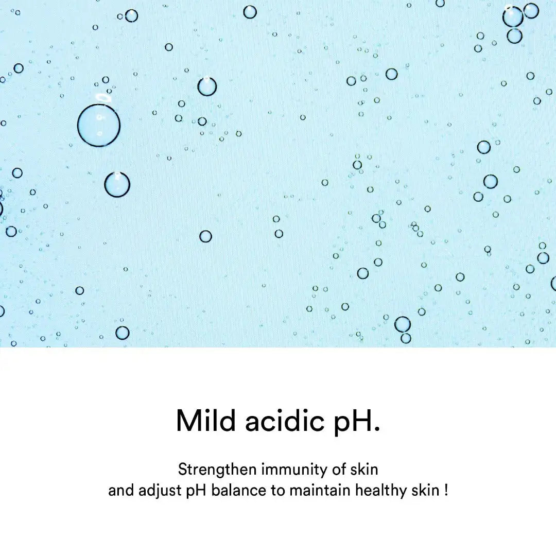Abib Mild Acidic pH Sheet Mask Aqua Fit Sheetmasker info: mild zuur pH, blauwe bubbels op de verpakking achterzijde