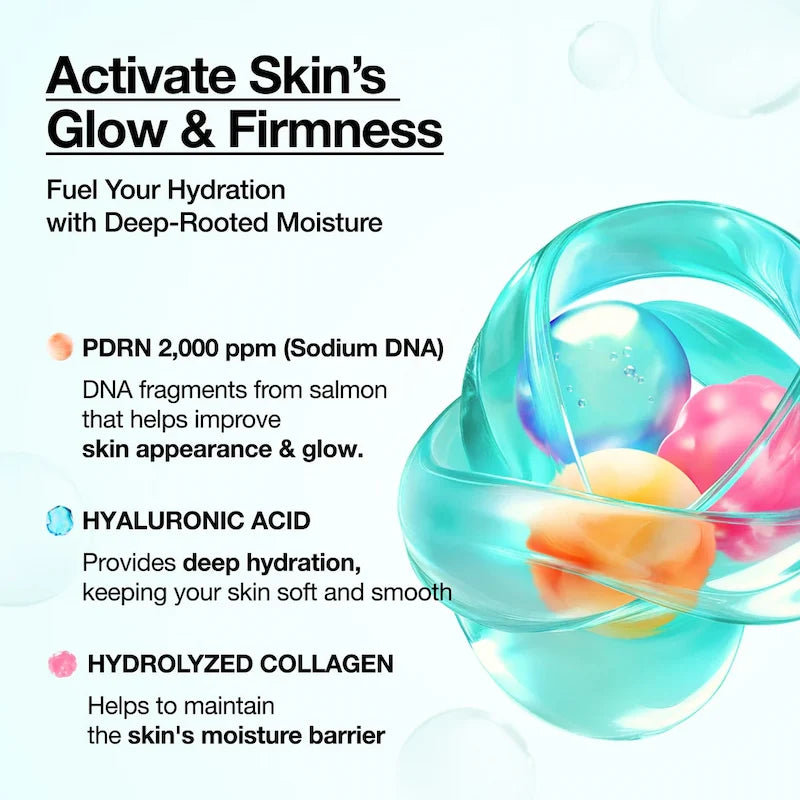 Anua PDRN Capsule Mist actieve ingrediënten - PDRN 2.000 ppm, Hyaluronic Acid en Hydrolyzed Collagen voor glow, hydratatie en vochtbarrière