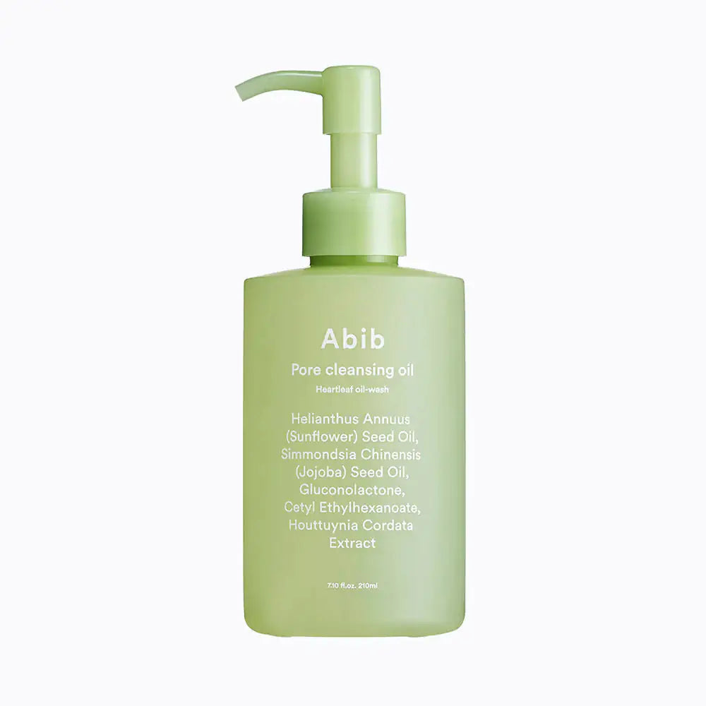 Abib Pore cleansing oil Heartleaf oil-wash Abib poriënreinigende olie met hartblad, groene pompfles.