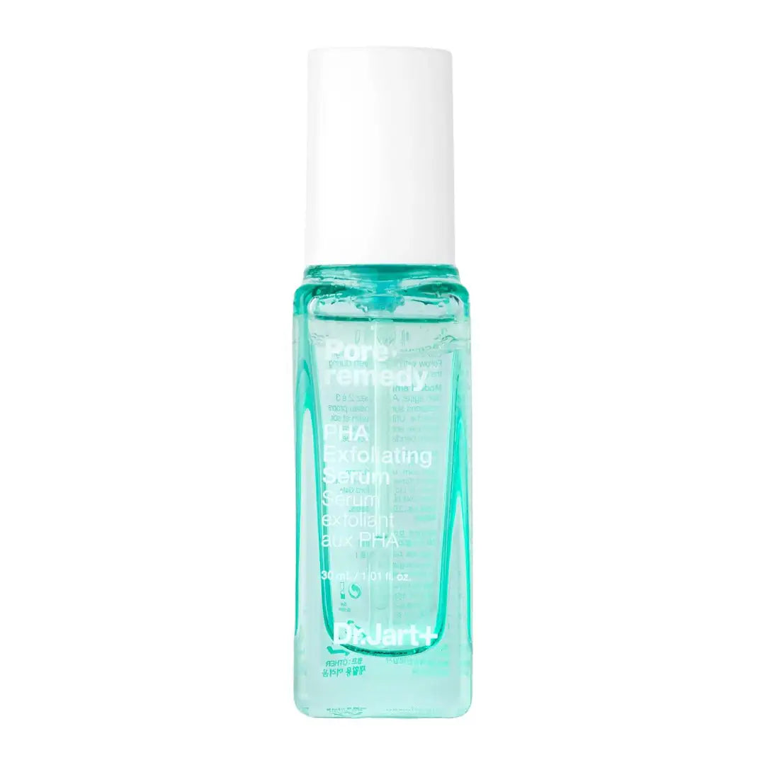 Dr. Jart+ Pore Remedy PHA Exfoliating Serum Exfoliërend PHA-serum in turkoois flesje met witte dop