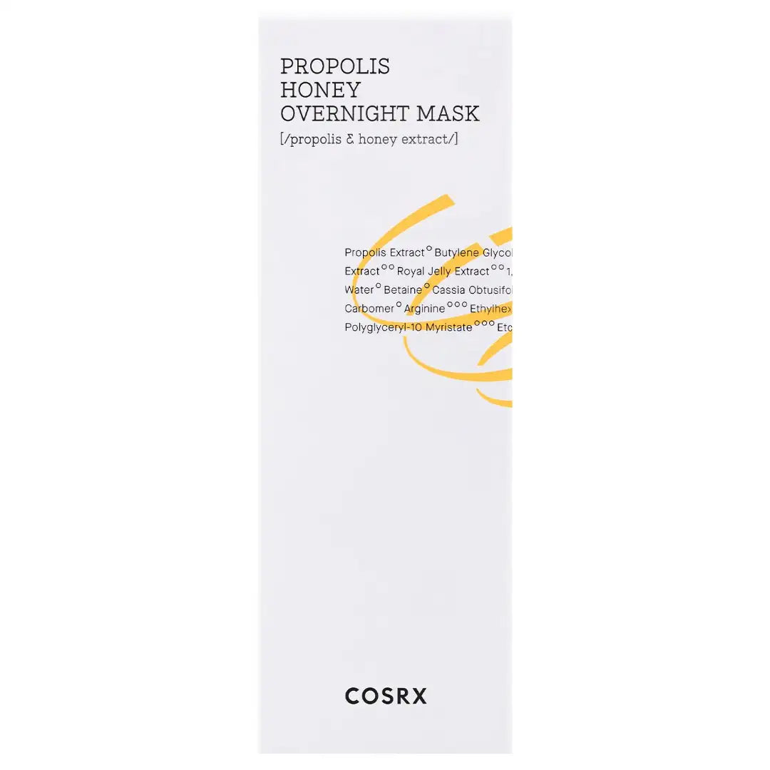 Witte verpakking van nachtmasker met gele boog, COSRX