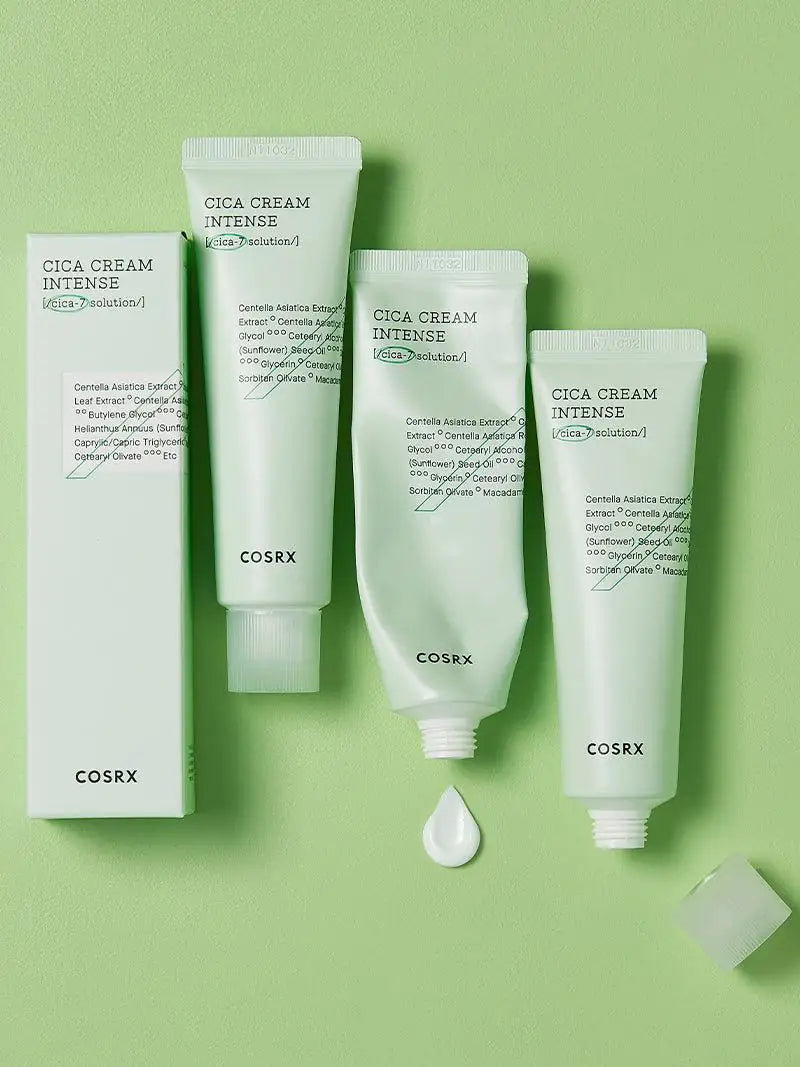 COSRX Cica crème Intense set: tubes en doos, lichtgroene tint