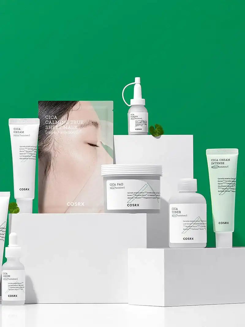 COSRX huidverzorging set met Cica crème Intense tubes, potten en druppelaar