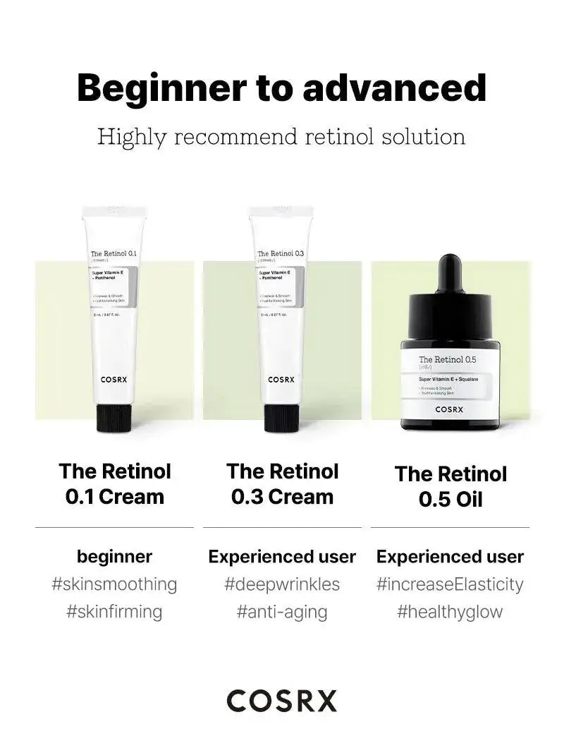 COSRX retinolcrème 0,1 tube met serumfles, setoverzicht