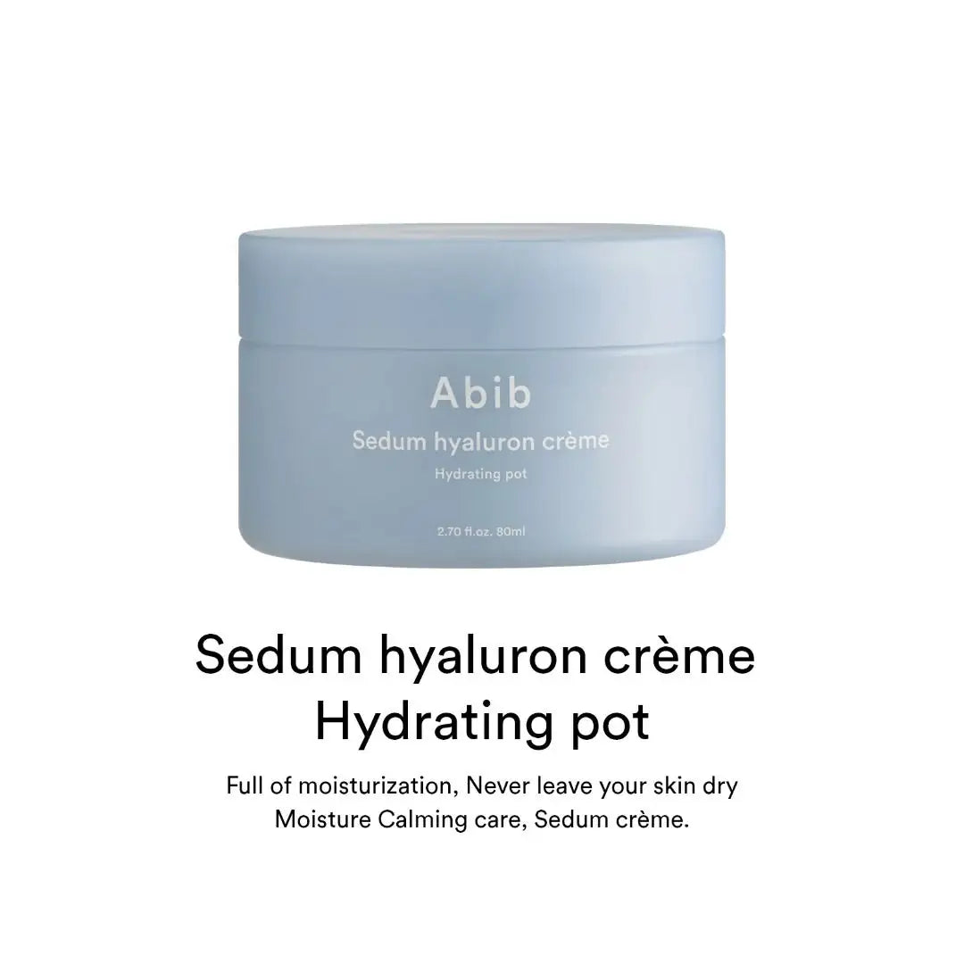 Abib Sedum Hyaluron Crème Abib Sedum hyaluron crème pot, rond, met lichtblauwe verpakking en deksel