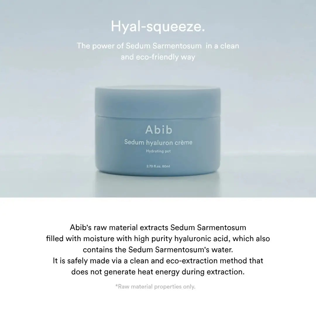 Abib Sedum Hyaluron Crème Abib Sedum hyaluron crème pot, lichtblauw en met gladde deksel
